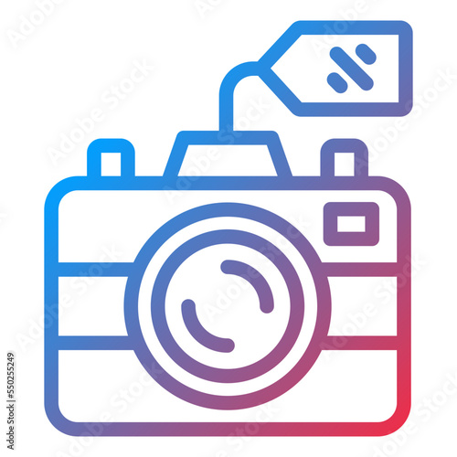 Camera Sale Icon Style