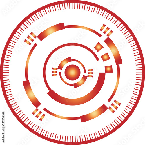 Christmas festival tech circle signal interface futuristic technology icon element abstract background illustration