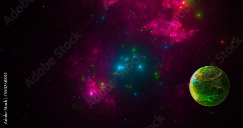 Fantastic abstract background from stars and galactic in space. Fractal spiral. © Nataliia Yudina