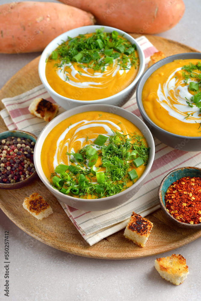 Vegetarian creamy sweet potato soup Vegetarian creamy sweet potato soup