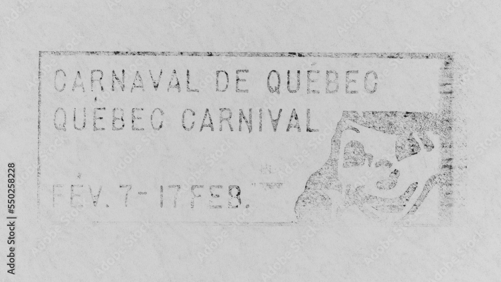 briefmarke stamp vintage retro alt old papier paper gestempelt frankiert cancel carnival festival quebec kanada canada clown