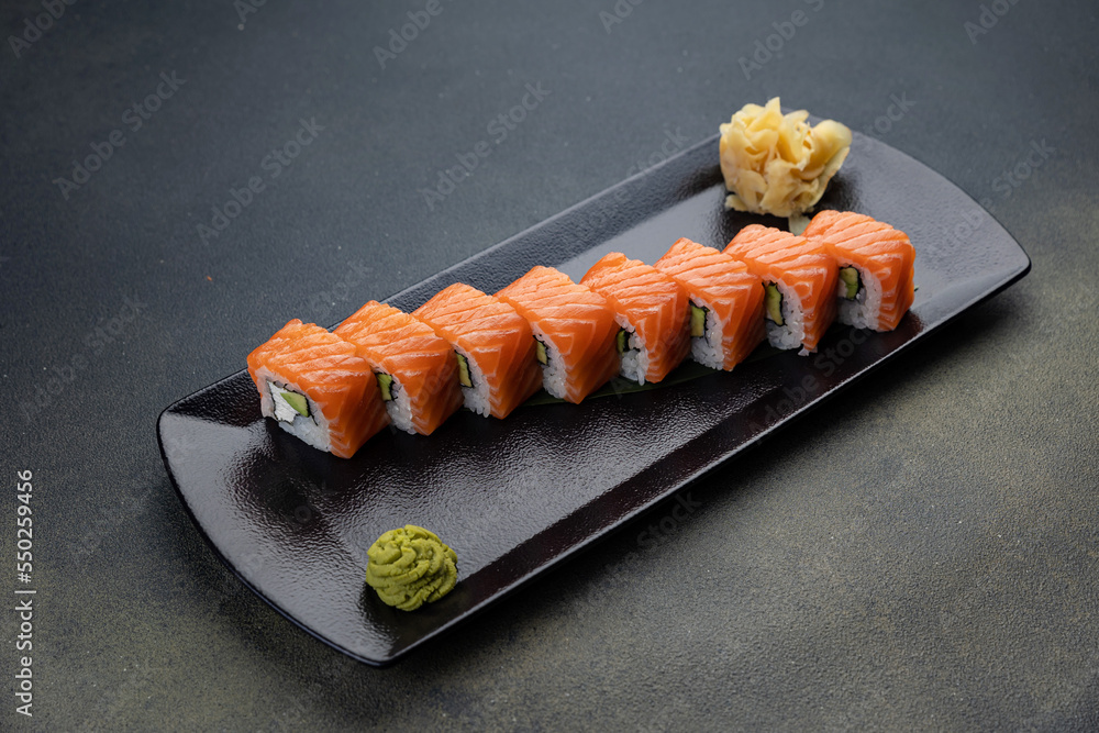 delicious rolls in a Japanese restaurant
delicious rolls in a Japanese restaurant