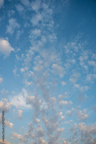 White clouds against a blue sky