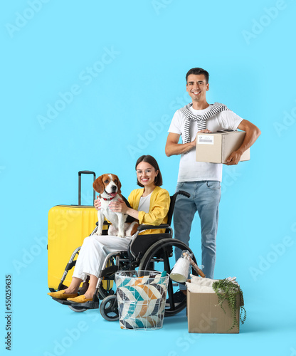 Young man with his wife in ...