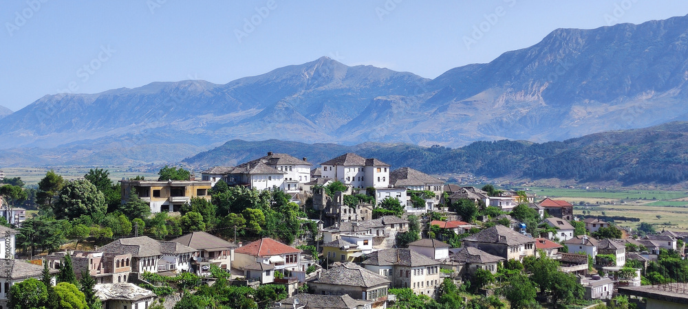 Panoramic view of Gjirokaster, Albania