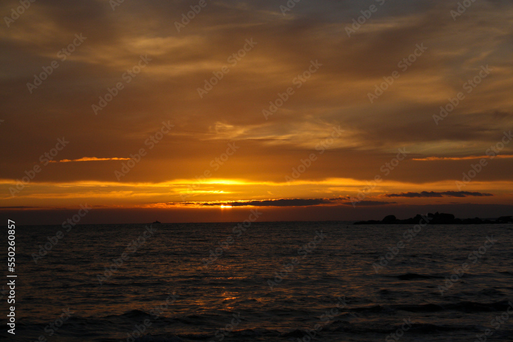Sunset on the coast of Pont-l'Abbé