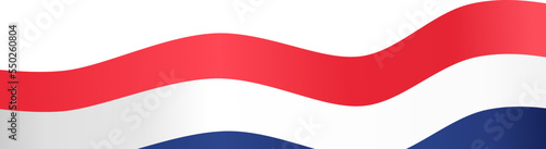 Netherlands flag flying on white background