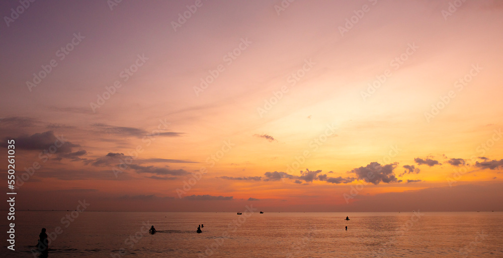 sunset on the beach