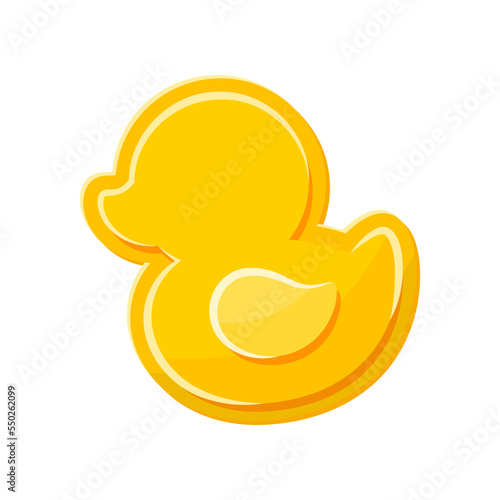 Duck sand mold isolated on white. Kids toys cartoon illustration. Outdoor activity, recreation, entertainment, development concept