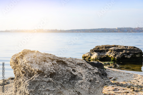 River bank with big stones ...