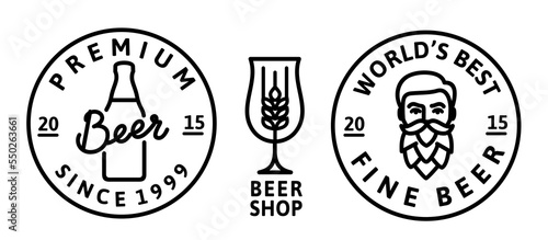 Brewery stamp, emblem. Beer vector sign