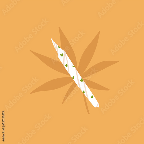 Hand drawn vector abstract graphic clipart illustration of Medical Marijuana,smoking accessories.Hemp and joint for smoking .Cannabis and weed legalization concept design.Trendy vector illustration.