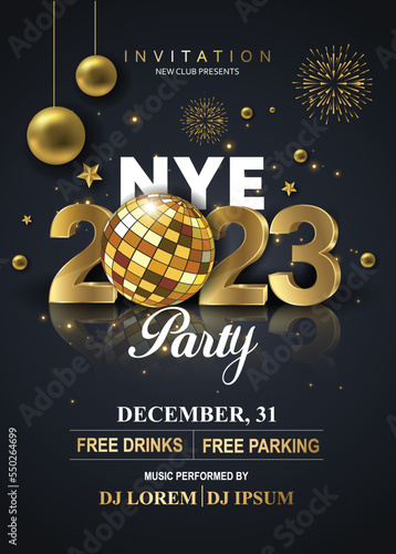 2023 Happy New Year Background for your Flyers and Greetings Card or new year themed party invitations