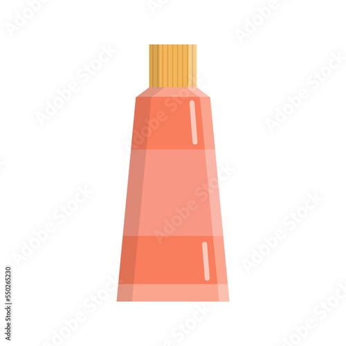 Medical bottle with label. Flat vector illustration.