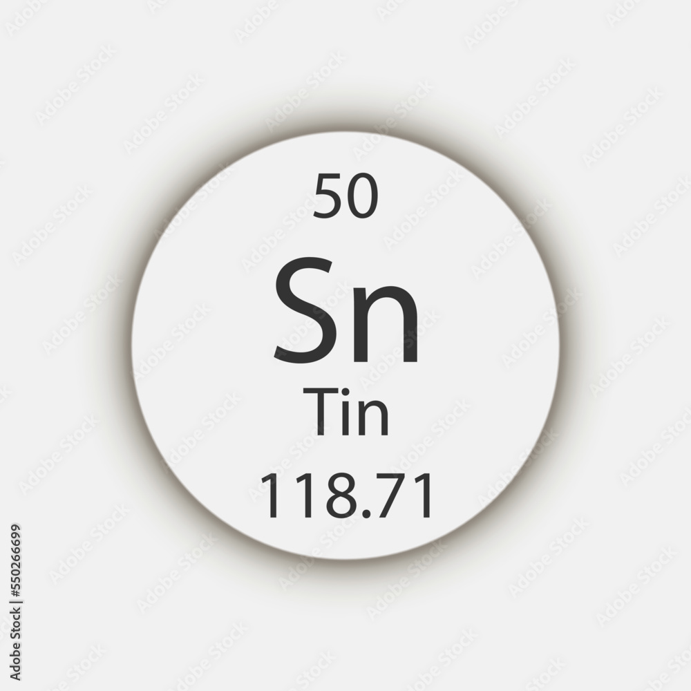 Tin symbol. Chemical element of the periodic table. Vector illustration. Tin symbol. Chemical element of the periodic table. Vector illustration.