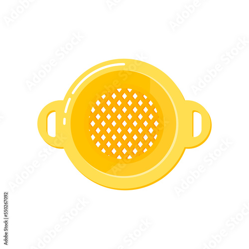 Sand sieve isolated on white. Kids toys cartoon illustration. Outdoor activity, recreation, entertainment, development concept