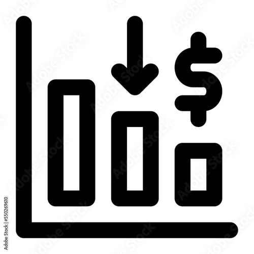 economic crisis line icon