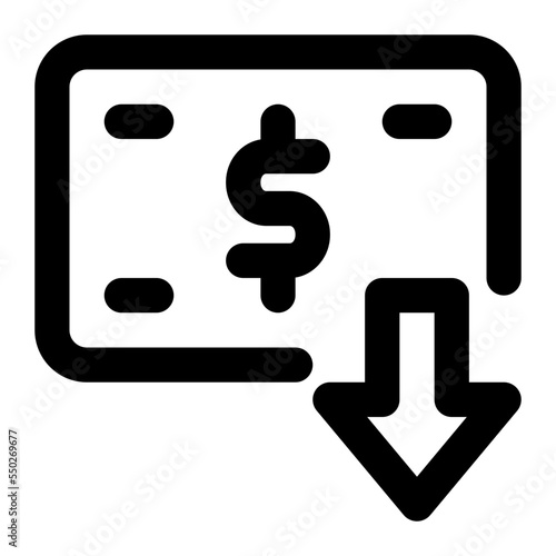 economic crisis line icon
