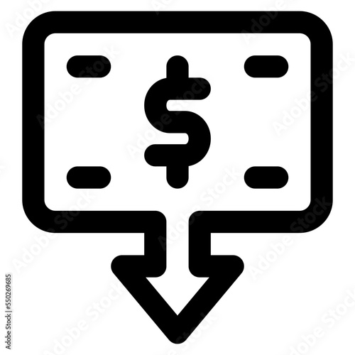 economic crisis line icon