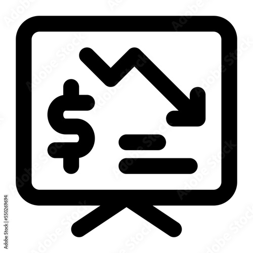 economic crisis line icon