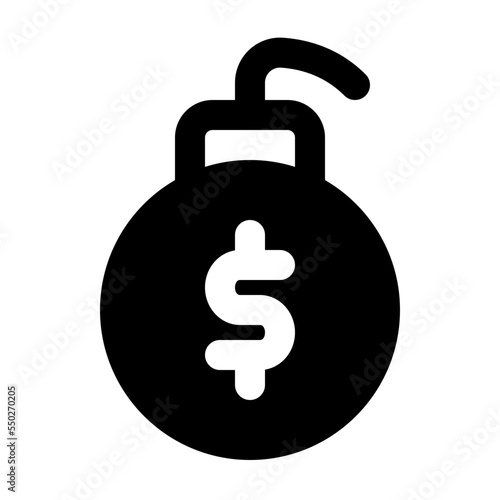 economic crisis glyph icon