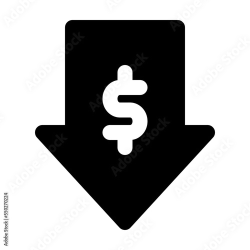 economic crisis glyph icon