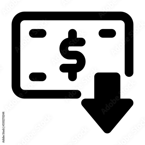 economic crisis glyph icon