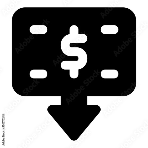economic crisis glyph icon