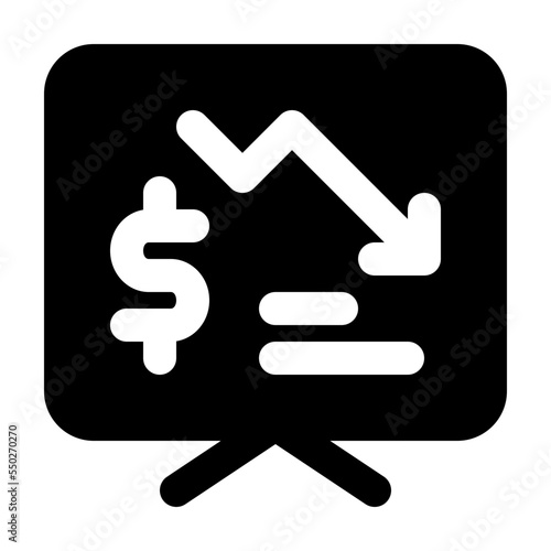 economic crisis glyph icon