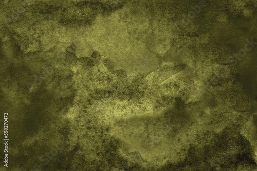 Obraz na płótnie Green brown abstract watercolor. Olive color. Art background for design. Old, grunge, dirty, distressed wall effect. w salonie