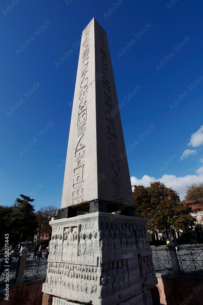 11-11-2022 Istanbul-Turkey: View of the Obelisk of Theodosius