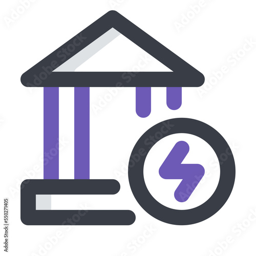 economic crisis colored line icon