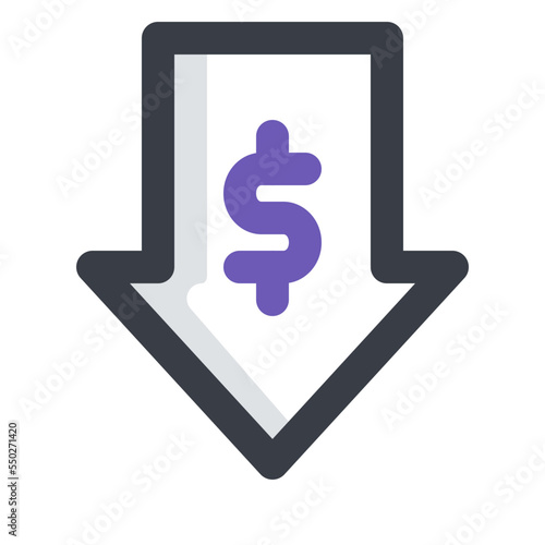 economic crisis colored line icon