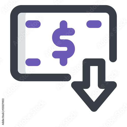 economic crisis colored line icon