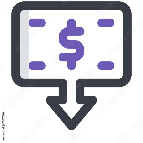 economic crisis colored line icon