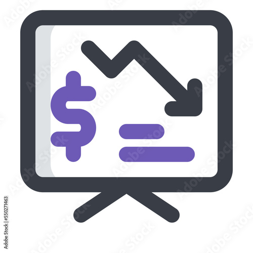 economic crisis colored line icon
