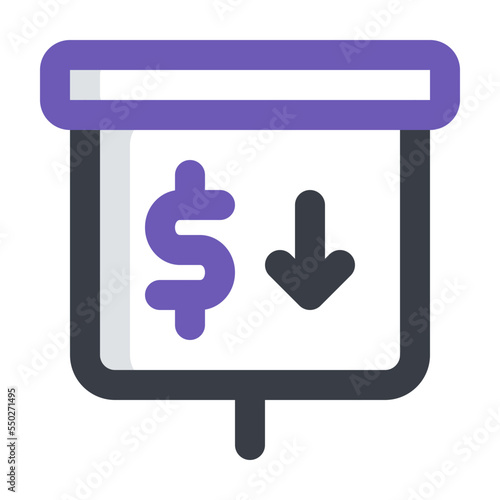 economic crisis colored line icon