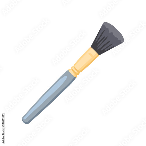 Highlight makeup brush vector illustration. Cosmetic tool for face paint and highlighter isolated on white background. Beauty, makeup, cosmetology concept