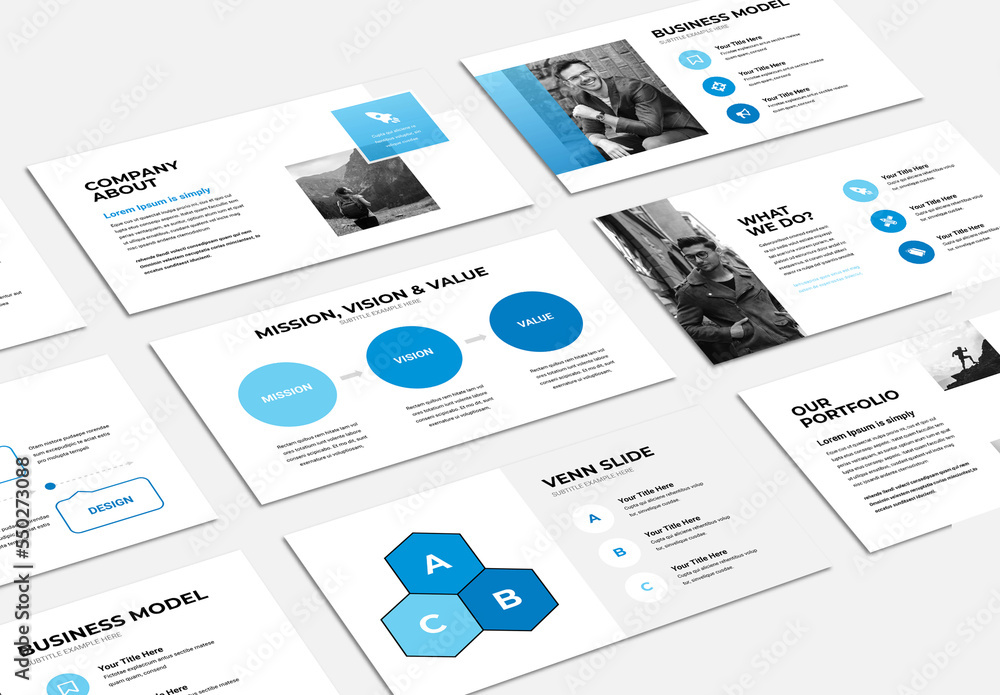 Business Presentation Layouts with Editable Elements Stock Template ...