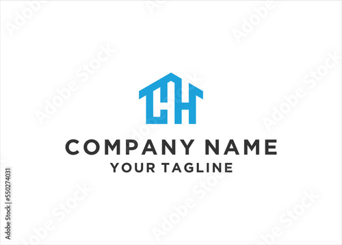 letter hh home logo design vector illustration