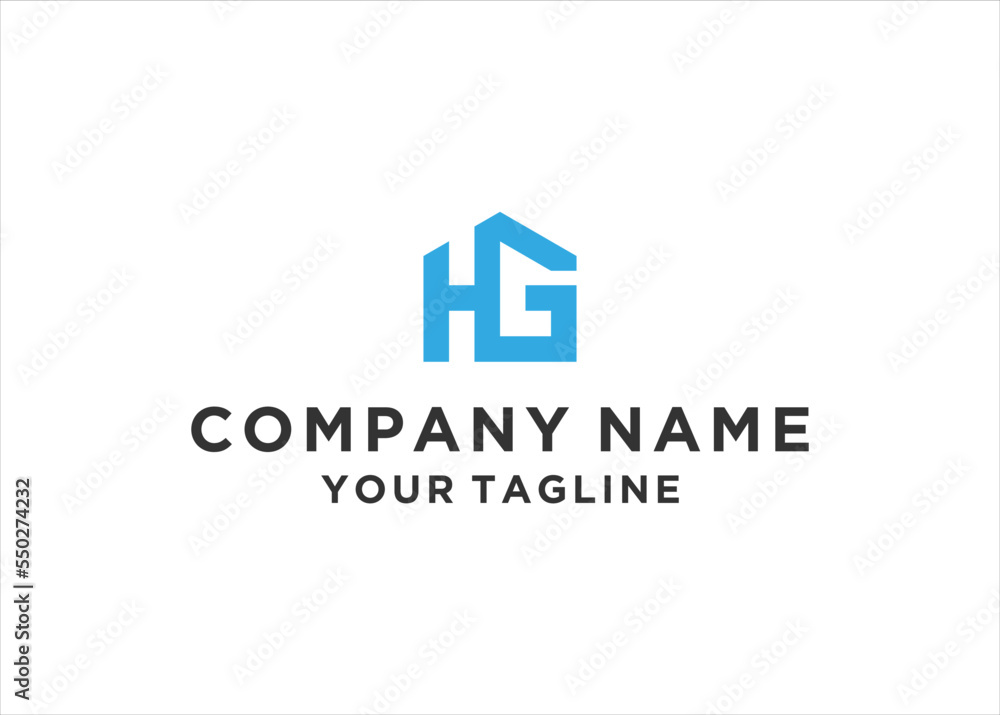 letter hg home logo design vector