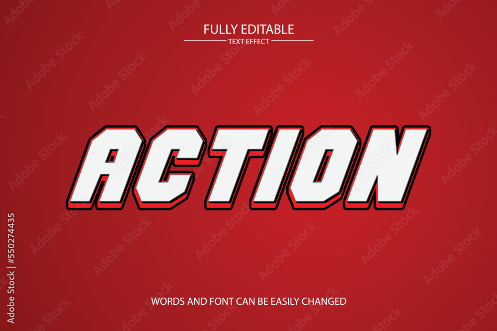 3d Text Effect, creative 3d alphabet, colorful text design, action text style