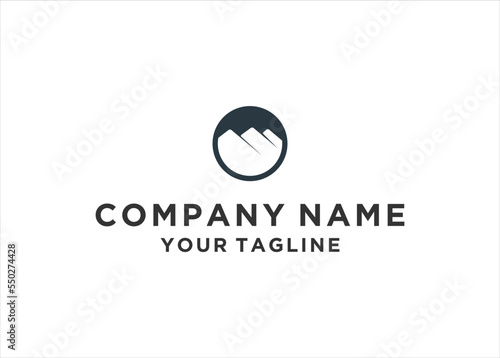 Mountain hill logo design Vector