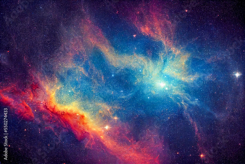 colorful background with nebula galaxy space 05 generative ai illustration © Animaflora PicsStock
