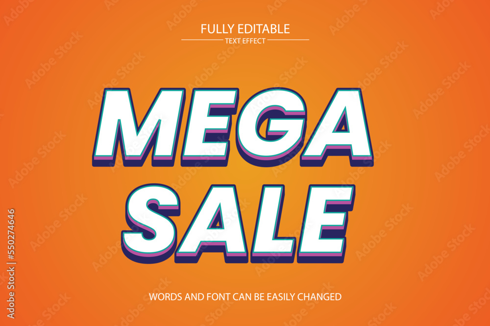 3d Text Effect, creative 3d alphabet, colorful text design, mega sale text 3d Text Effect, creative 3d alphabet, colorful text design, mega sale text