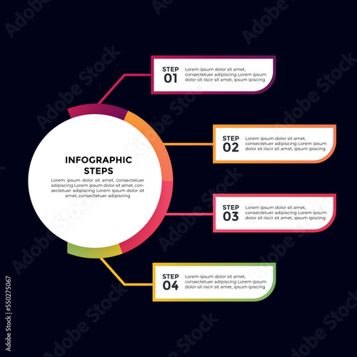 Business timeline circle infographic icons designed for abstract background template milestone element modern infographic diagram process technology digital marketing data presentation chart Vector photo