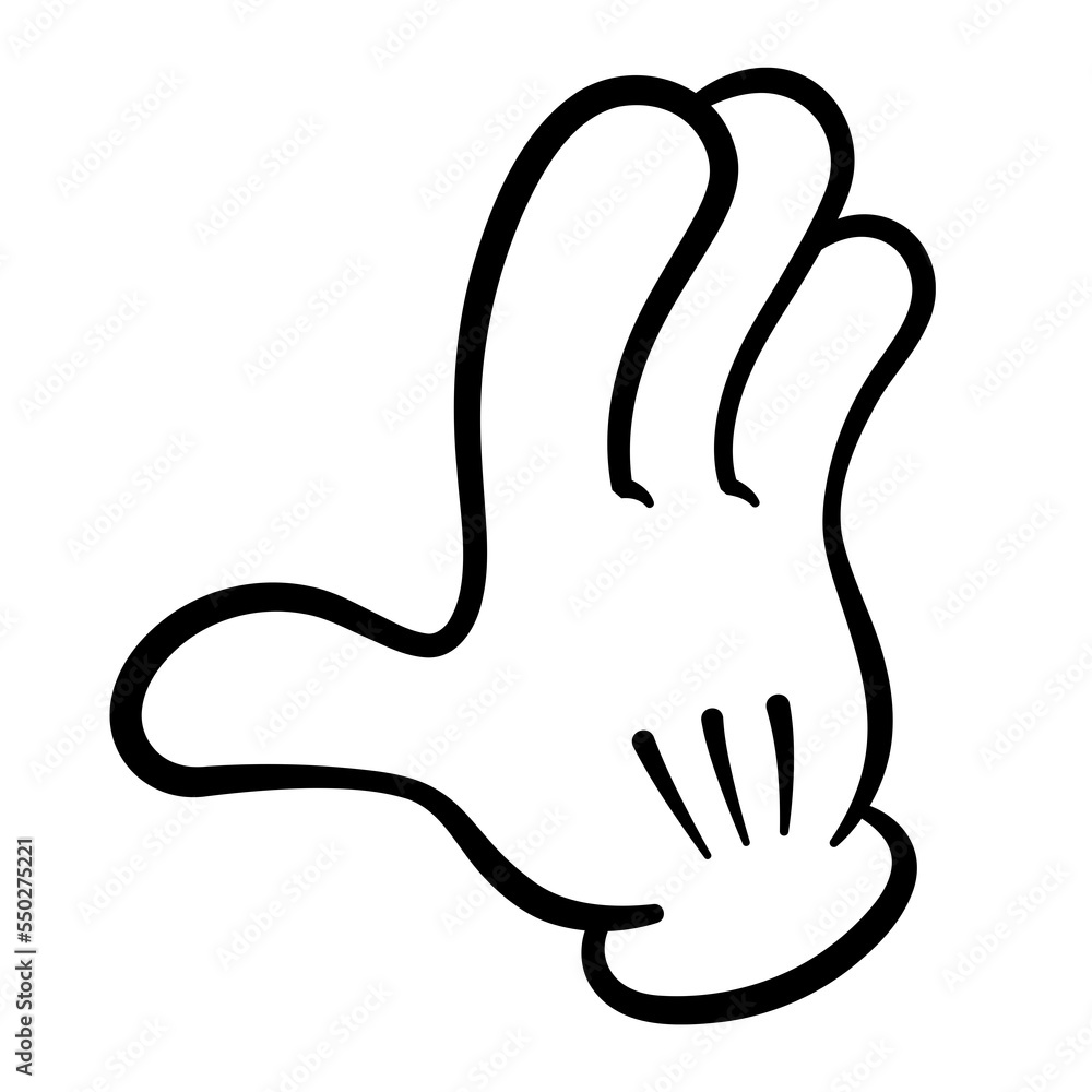 Retro Four-Fingered Cartoon Hand. Retro Four-Fingered Cartoon Hand.