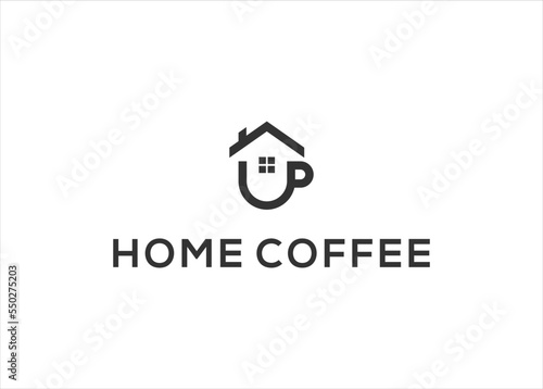 creative home coffee logo design vector illustration