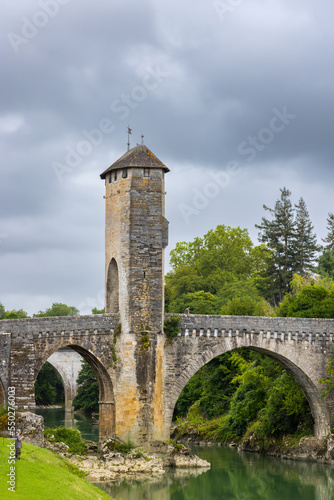 Pont Vieux, bridge in Orthez, New Aquitaine, Departement Pyrenees Atlantiques, France © Richard Semik