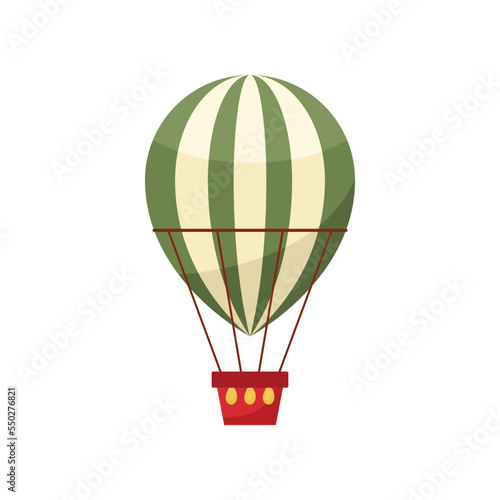 Hot air balloon cartoon illustration. Retro hot air balloon. Transportation concept